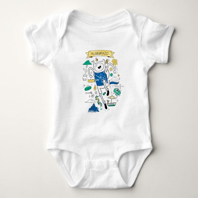 Body Para Bebé Tiempo de aventura | Camiseta Finn Sketch "Algebra (Anverso)