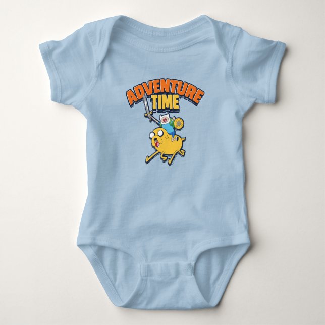Body Para Bebé Tiempo de aventura | Finn Riding Jake T-Shirt (Anverso)