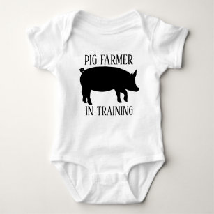 Body Para Bebé tierno granjero de cerdos en entrenamiento
