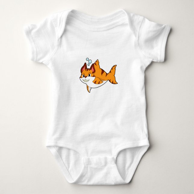 Body Para Bebé Tiger cat as Shark in Water.PNG (Anverso)
