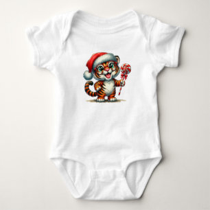 Body Para Bebé Tigre de Navidades con gafas