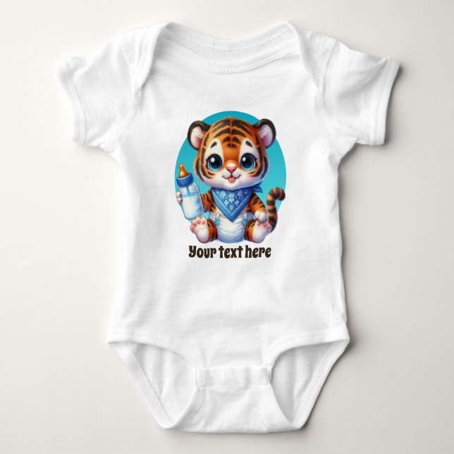 Body Para Bebé Tigre de niños de personalizable animal (Anverso)