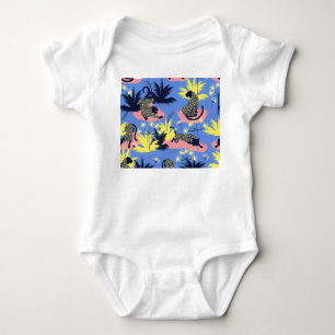 Body Para Bebé Tigre geométrico, leopardo: patrón infantil.
