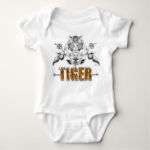 Tigre pequeño con vintage tigre imprimir camiseta 