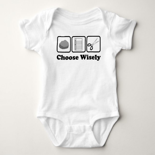 Body Para Bebé Tijeras de papel de roca (elige sabiamente) (Anverso)