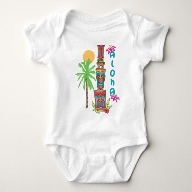 Body Para Bebé Tiki Aloha (Anverso)
