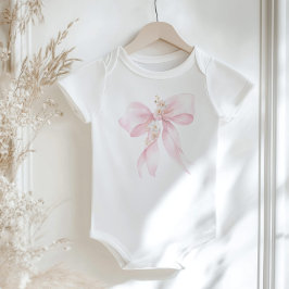 Body Para Bebé Tinte pastel rosa Arco floral