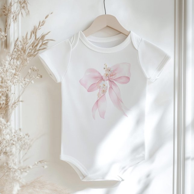 Body Para Bebé Tinte pastel rosa Arco floral (Subido por el creador)