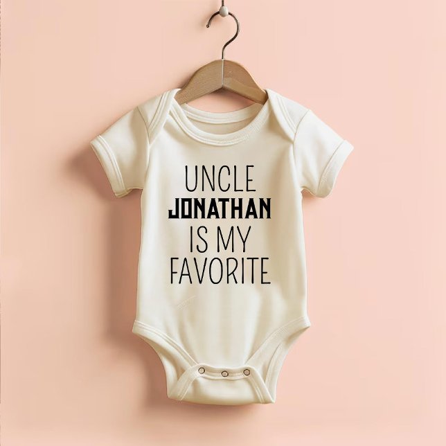 Body Para Bebé Tío es mi divertido trendy género neutral favorito (Uncle Is My Favorite Funny Trendy ﻿Gender Neutral Baby Bodysuit)