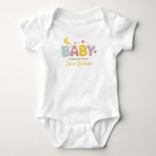 Body Para Bebé Tipografía de Bebé Adorable Hecha Con Amor