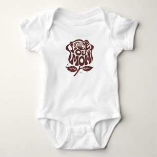 Body Para Bebé Tipografía de rosa 'Te amo mamá'