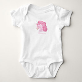 Body Para Bebé Tipografía de Unicornio Bebé Niña Fantasía Rosa