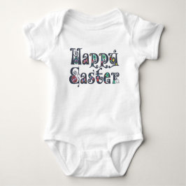 Body Para Bebé Tipografía feliz decorativa de Pascua | Bodysuit