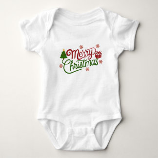 Body Para Bebé Tipografía Feliz Navidad Bodysuit para Bebé Mono