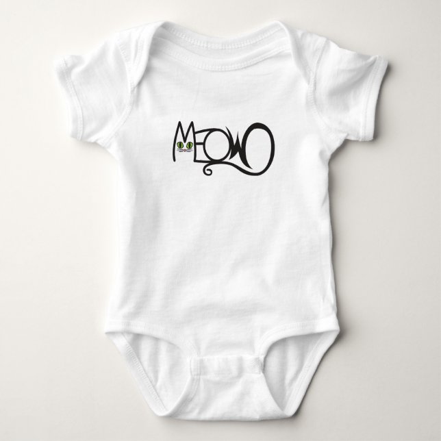 Body Para Bebé Tipografía Gato Maúlla (Anverso)