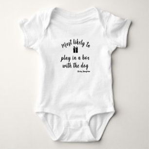 Body Para Bebé Tipografía Negra Personalizada para la Fiesta Fami