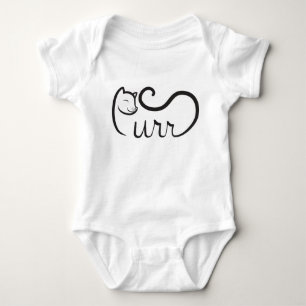 Body Para Bebé Tipografía Purr NEGRO