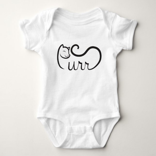 Body Para Bebé Tipografía Purr NEGRO (Anverso)