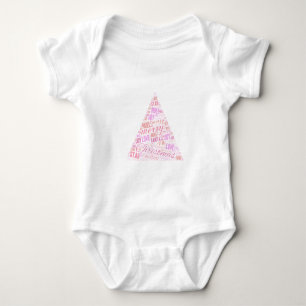 Body Para Bebé Tipografía rosada del árbol de Navidad