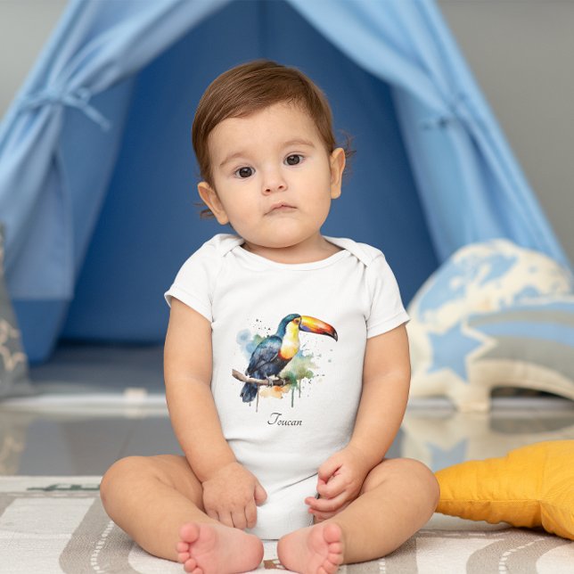 Body Para Bebé tocan colorido sentado en una rama (Subido por el creador)