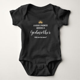 Body Para Bebé Toda princesa necesita una madrina Propuesta Negro