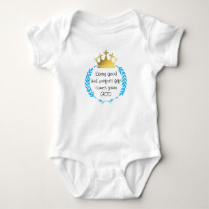 Body Para Bebé TODO REGALO BUENO Y PERFECTO DE DIOS   Azul