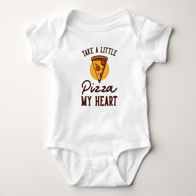 Body Para Bebé Toma una pequeña pizza mi corazón (Anverso)