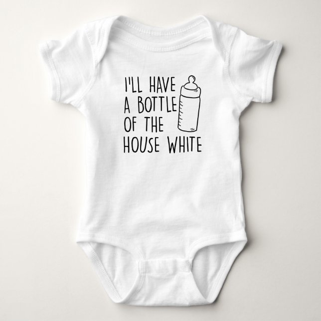 Body Para Bebé Tomaré una botella de la Casa Blanca, Baby Shower (Anverso)