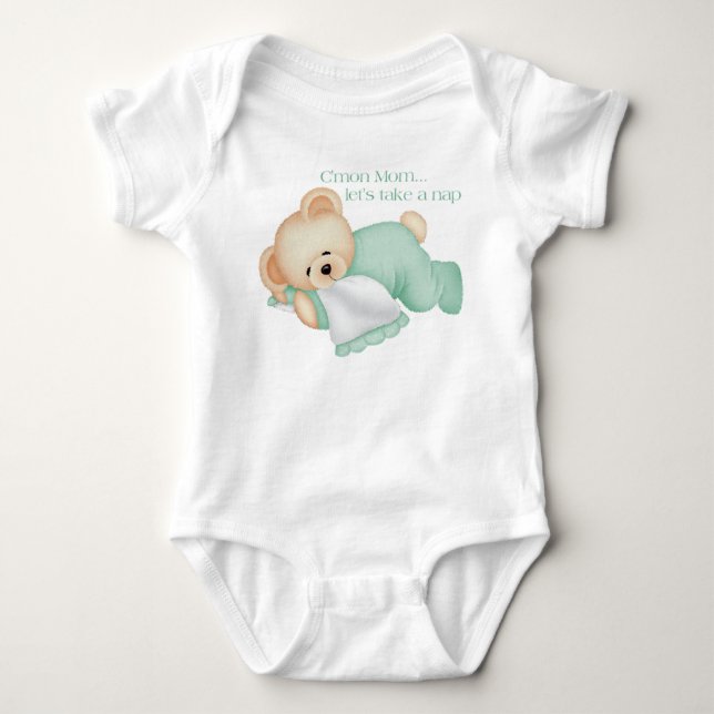 Body Para Bebé Tomemos una siesta (verde) - Creeper infantil (Anverso)