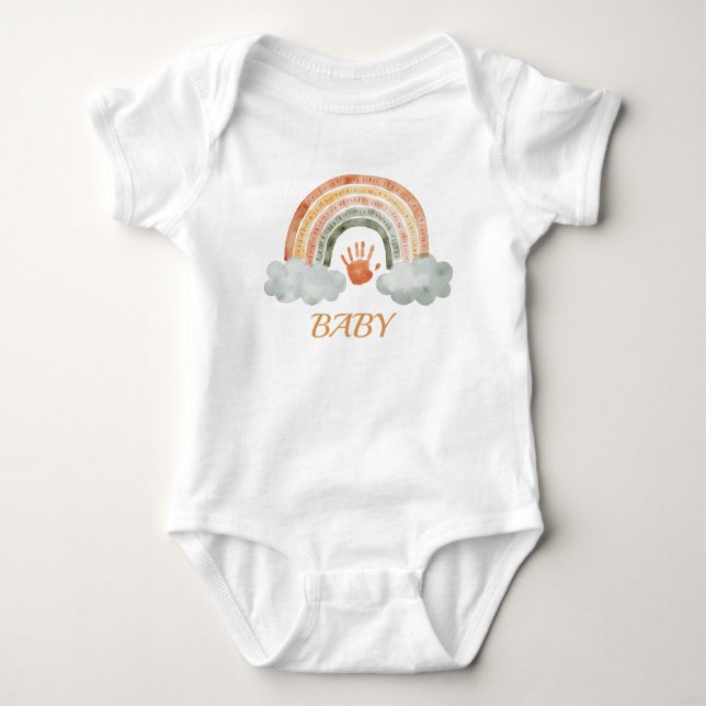 Body Para Bebé Tono terroso acuarela boho arcoíris "Bebé"  (Anverso)