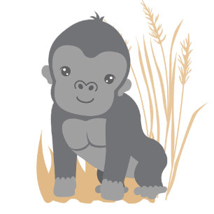 Body Para Bebé Tonos blandos Baby Gorilla Algodón suave