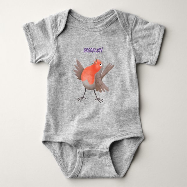 Body Para Bebé Tonto canto personalizado de pájaro bebé traje de  (Anverso)