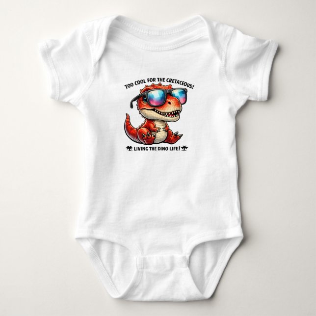 Body Para Bebé 🦖😎 “Too Cool for the Cretaceous” 👶✨ (Anverso)