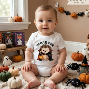 Body Para Bebé Too Cute to Spook Vampire Hedgehog Halloween