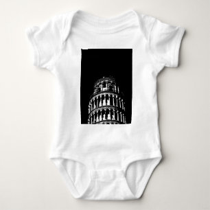 Body Para Bebé Torre de Pisa Italia de inclinación blanca negra