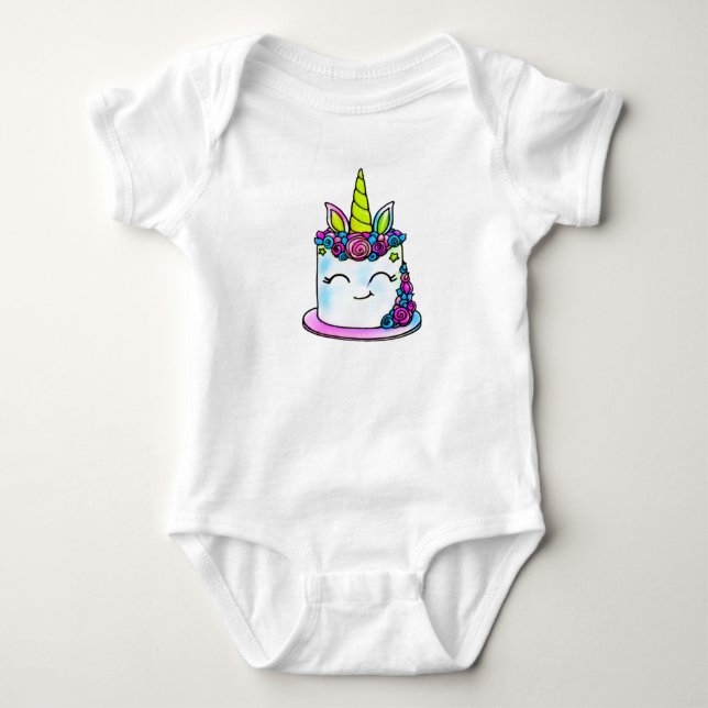 Body Para Bebé Torta de cumpleaños (Anverso)