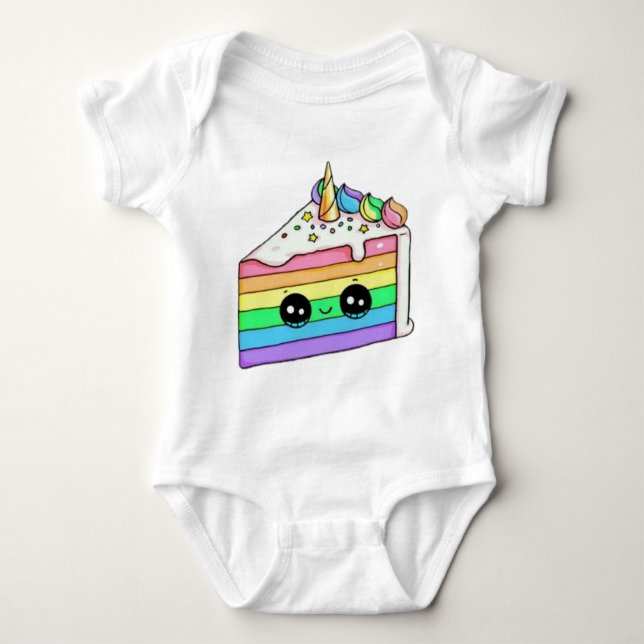 Body Para Bebé Torta de cumpleaños Apron de niños de camiseta (Anverso)