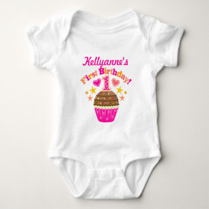Body Para Bebé Torta de cumpleaños (Chicas)