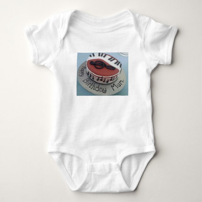 Body Para Bebé Torta de cumpleaños mamá (Anverso)