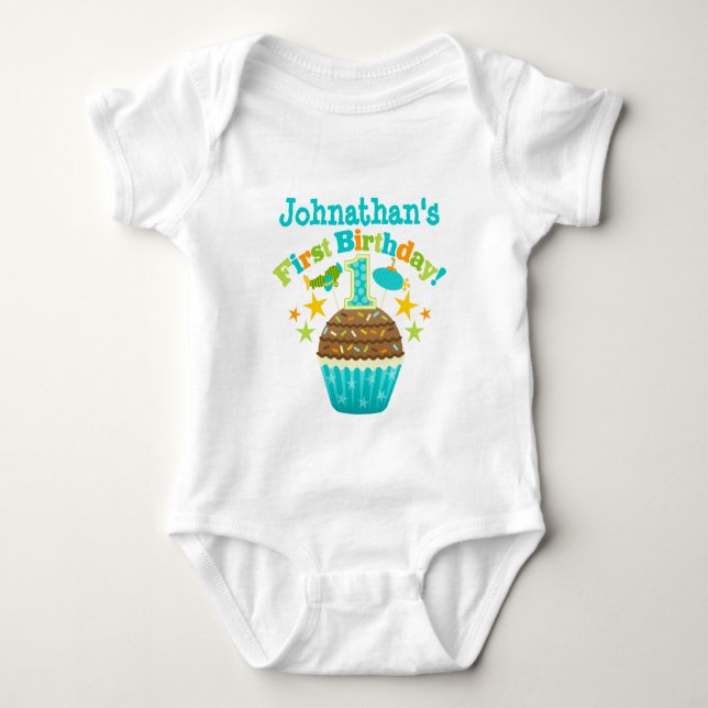 Body Para Bebé Torta de cumpleaños (niños) (Anverso)