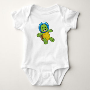 Body Para Bebé Tortuga como astronauta con bola de vidrio