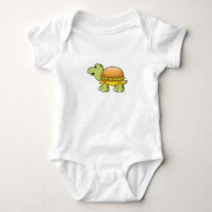 Body Para Bebé Tortuga con caparazón como hamburguesa. PNG