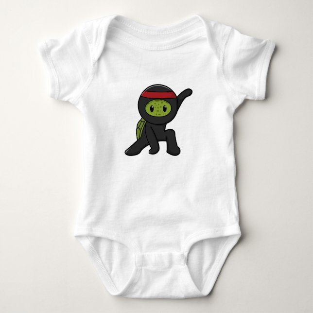 Body Para Bebé Tortuga con caparazón como Ninja (Anverso)