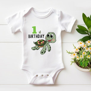 Body Para Bebé Tortuga de cumpleaños