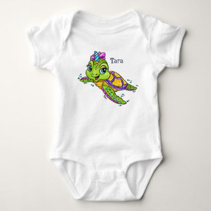 Body Para Bebé Tortuga Marina Personalizada