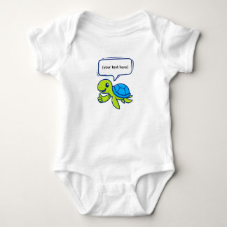Body Para Bebé Tortuga Personalizado con burbuja de habla