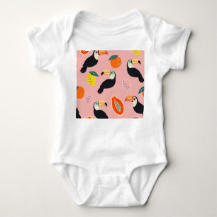Body Para Bebé Toucan con abstracto Frutos Tropicales