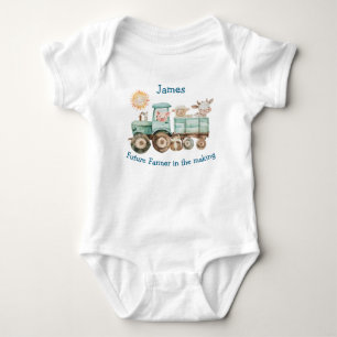Body Para Bebé Tractor adorable con animales de granja 