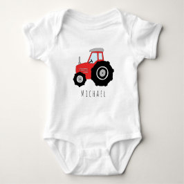 Body Para Bebé Tractor de granja roja de bebé personalizado con n