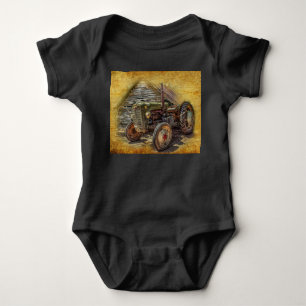 Body Para Bebé Tractor de granjas de cosecha de vintage Old Barn 